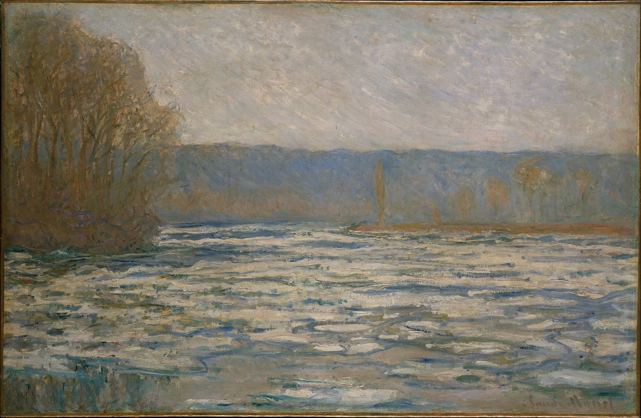 Lámání ledu na Seině u Bennecourtu od Claude Monet