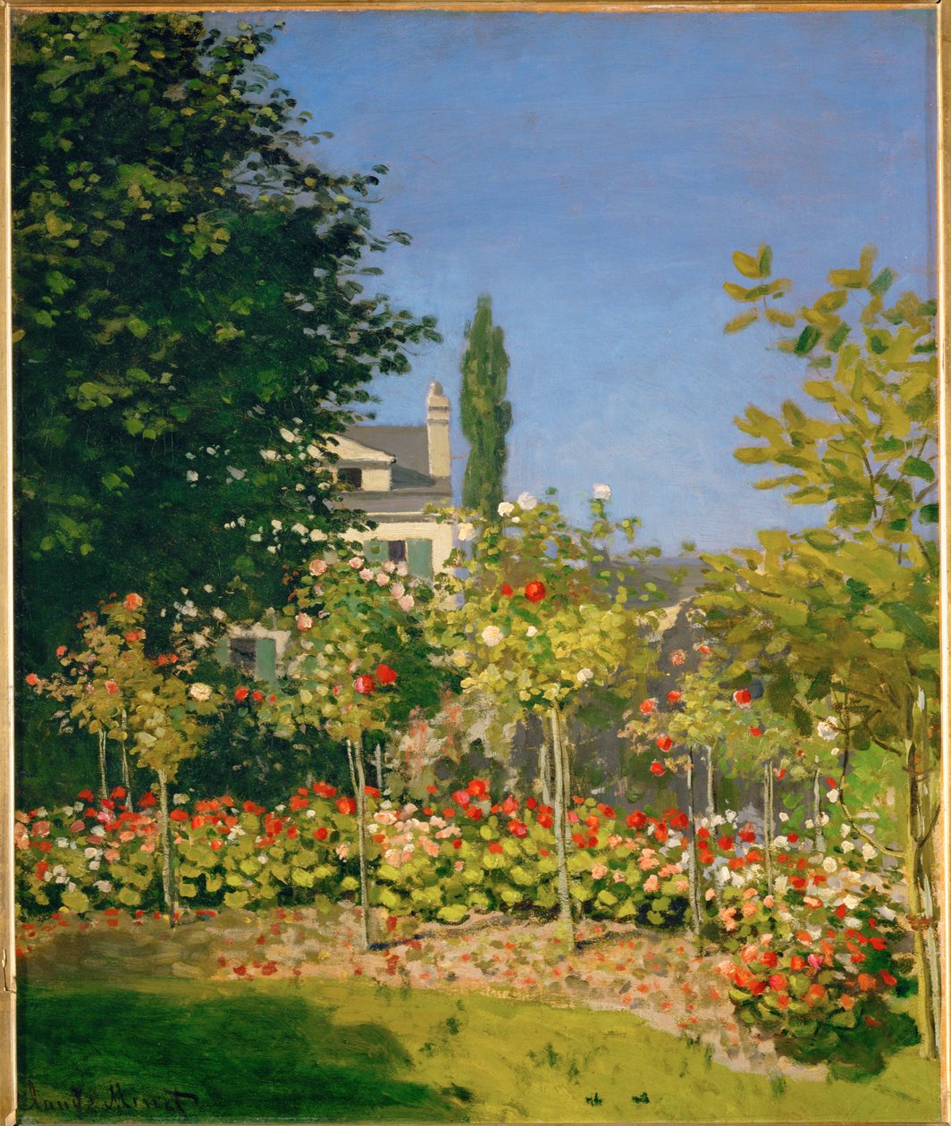 Jardin en fleurs a Sainte-Adresse (olej na plátně) od Claude Monet
