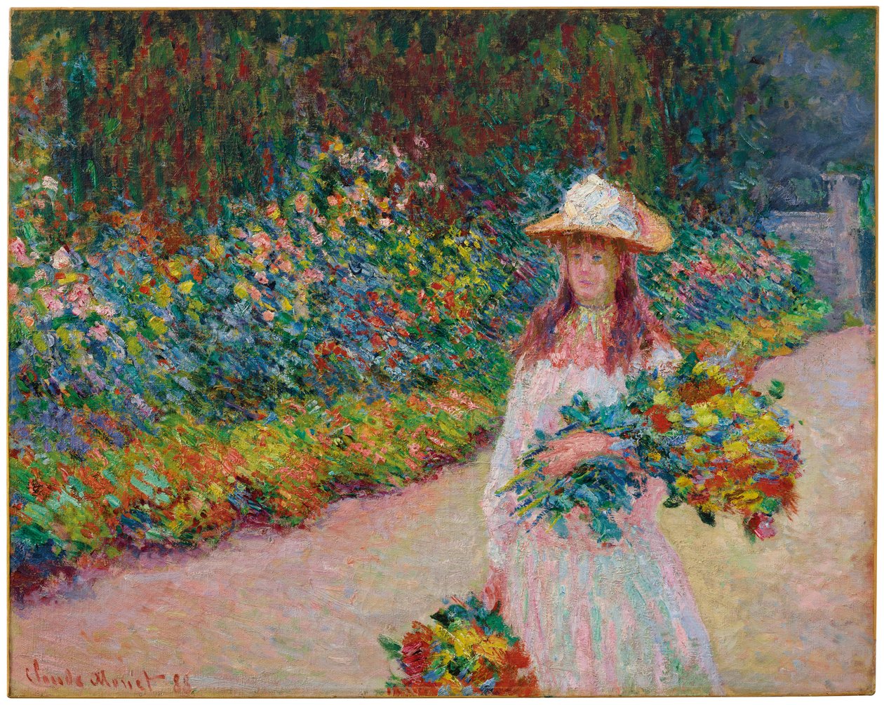 Mladá dívka v zahradě Giverny, 1888 od Claude Monet