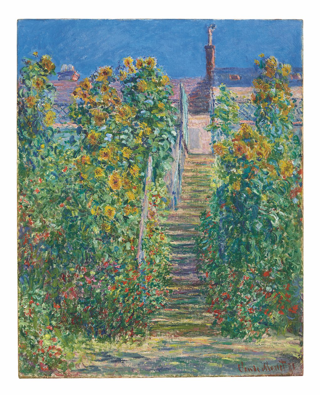 Schodiště ve Vétheuil od Claude Monet