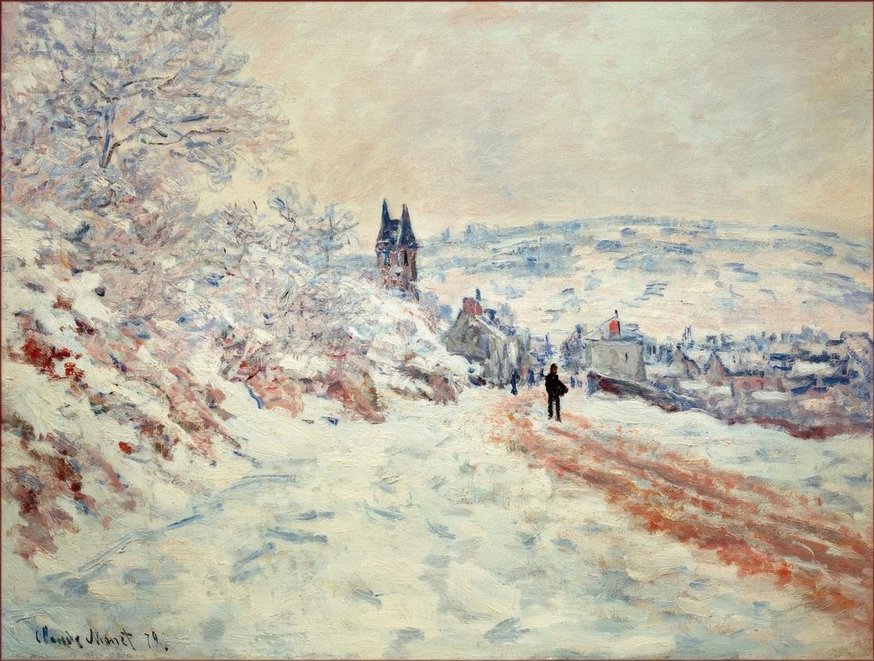 La Route de Vetheuil, Effet de Neige (Cesta do Vethe od Claude Monet