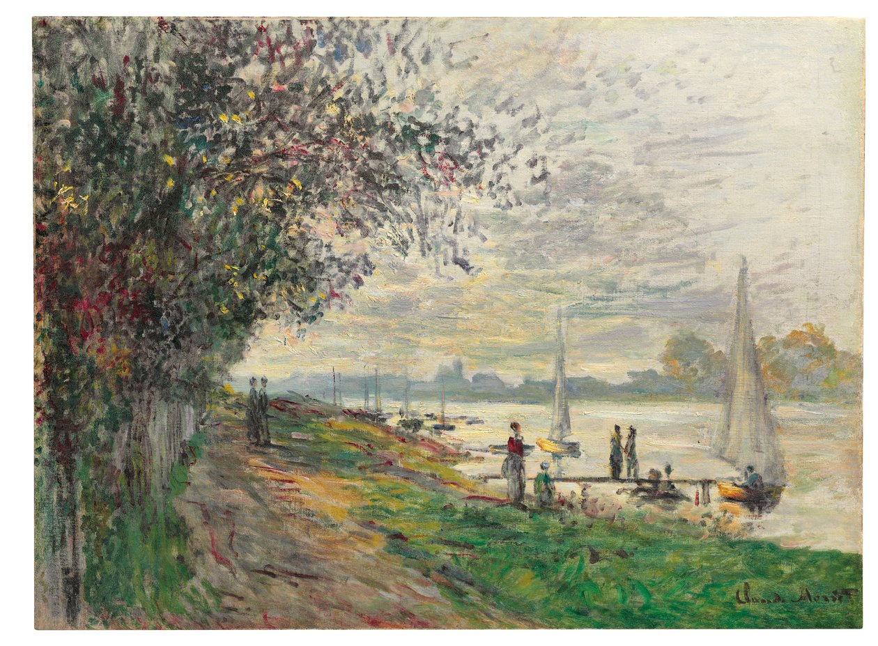 Břeh Petit-Gennevilliers, zapadající slunce, 1875 od Claude Monet