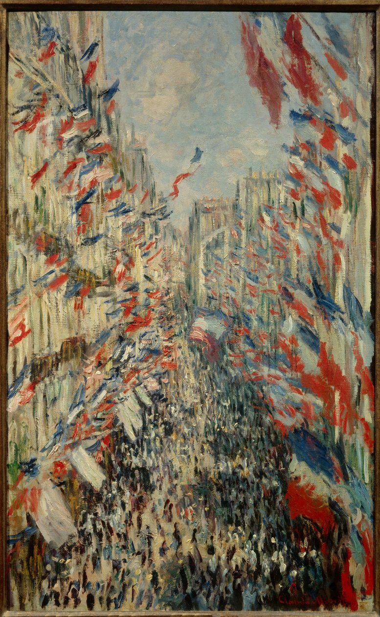 Rue Montorgueil v Paříži, svátek 30. června 1878 - Obraz Clauda Moneta (1840-1926) od Claude Monet