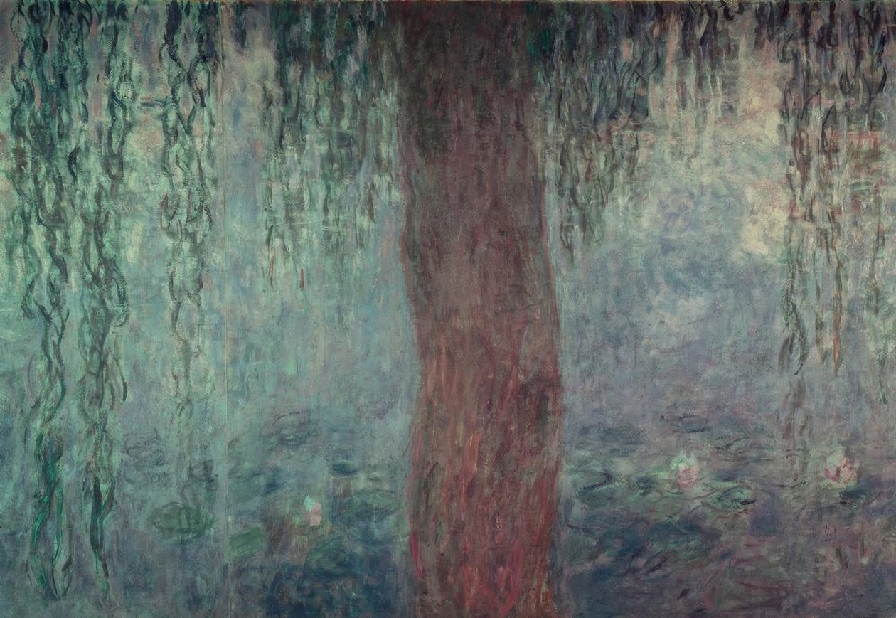 Leknínové jezírko s vrbami, Le Matin aus willows od Claude Monet