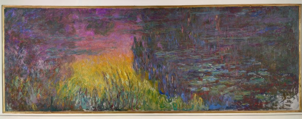 Leknínový rybník bez vrb, zapadající slunce od Claude Monet