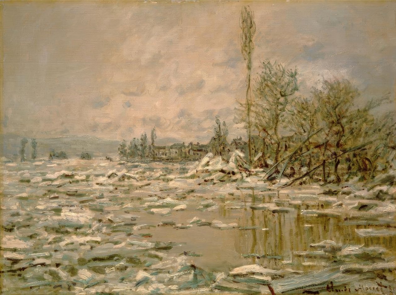 Debakl, šedé počasí od Claude Monet