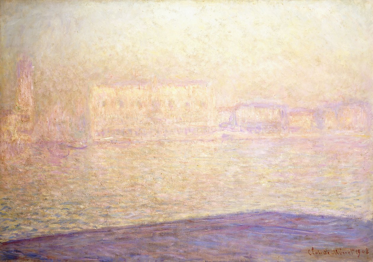 Dóžecí palác při pohledu z Saint-Georges Majeur, 1908 od Claude Monet