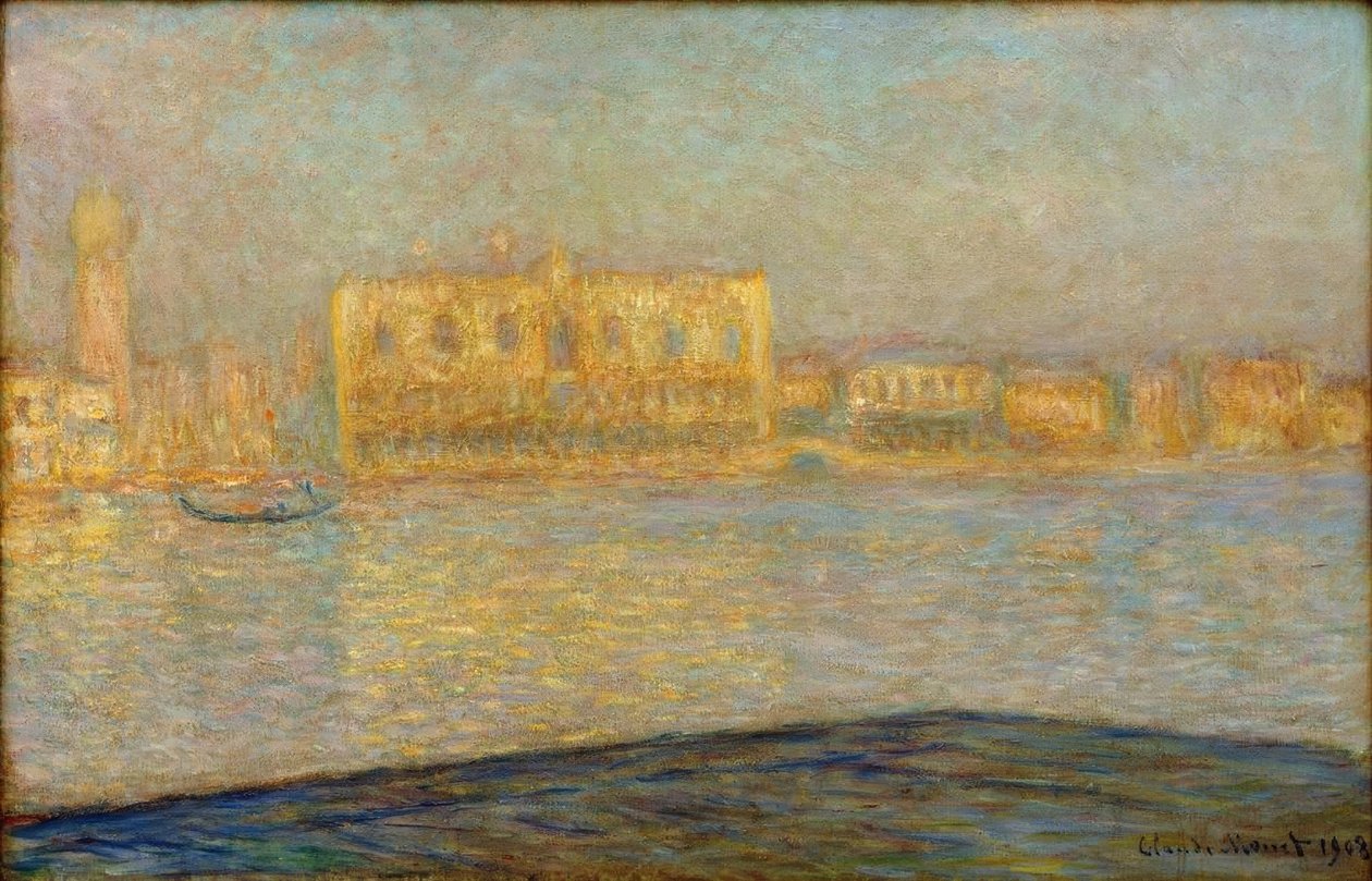 Dóžecí palác při pohledu ze Saint George Major od Claude Monet