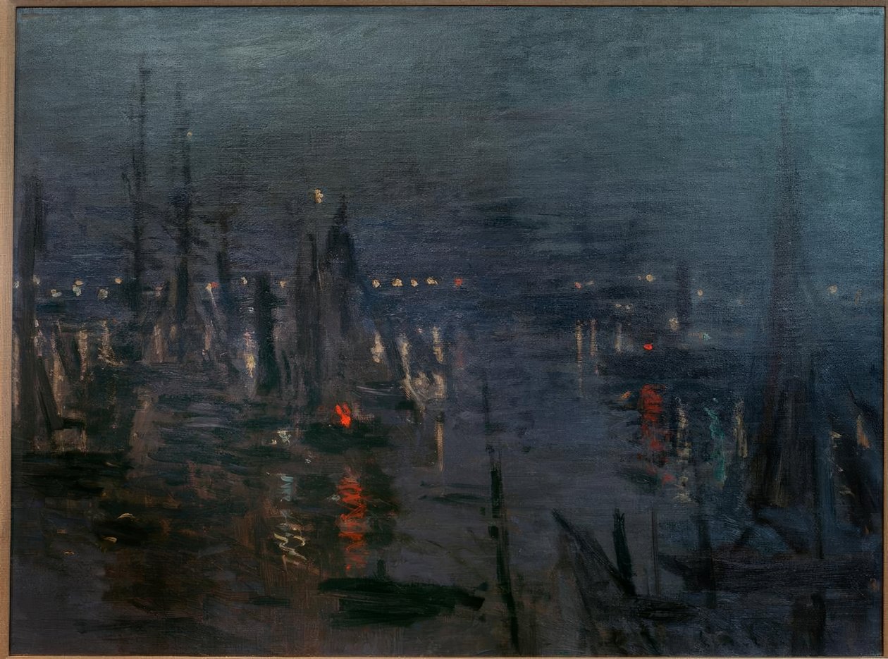 Přístav Le Havre, Noční efekt (Der Hafen von Le Havre bei od Claude Monet