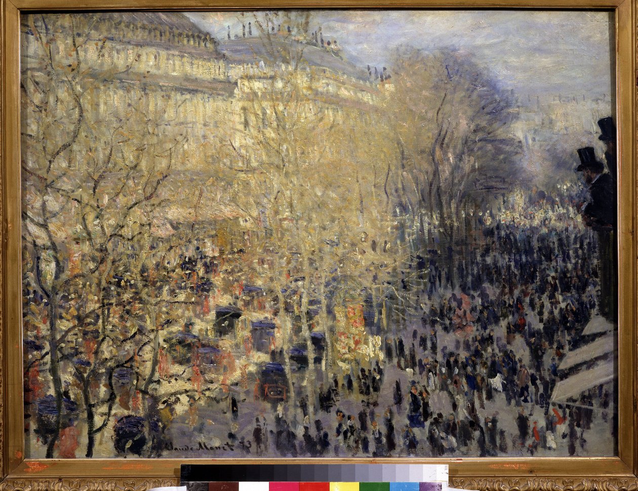 ""Le boulevard des Capucines"" Dav kolemjdoucích a provoz ve čtvrti Opera v Paříži. Obraz Clauda Moneta (1840-1926). Olej na plátně. Impresionismus. 1873. Rozměr 61x80 cm Puškinovo muzeum, Moskva od Claude Monet