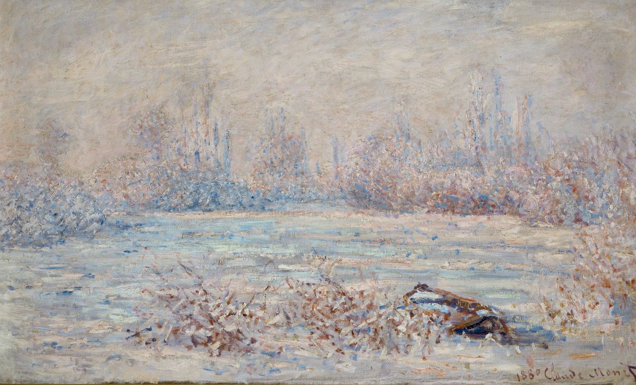 Le givre pres de Vetheuil (malba na plátně) od Claude Monet