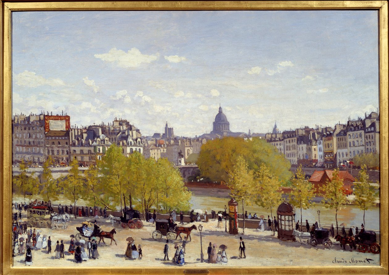 Quai du Louvre v Paříži v roce 1867. Obraz Clauda Moneta (1840-1926) od Claude Monet