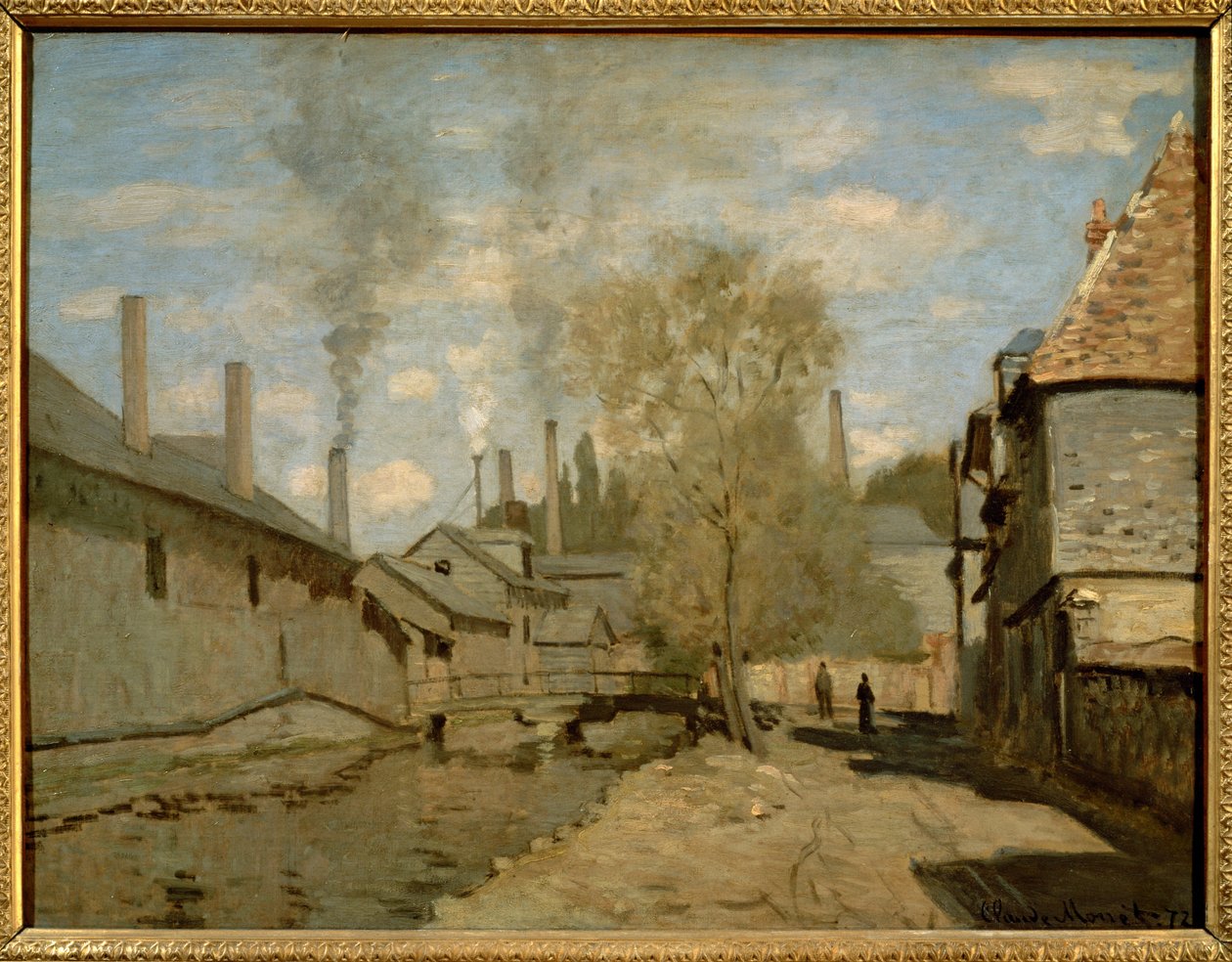 Le ruisseau de Robec a Rouen ... (olej na plátně) od Claude Monet