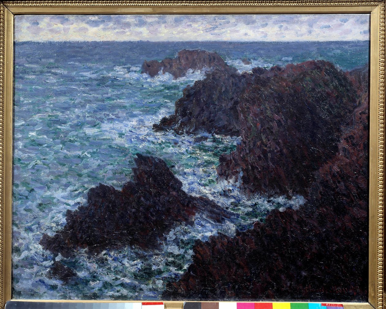 Skály Belle Ile (Belle-Ile), divoké pobřeží Malba Clauda Moneta (1840-1926) 19. století Sun. 0,65x0,81m. Paříž, Musee d