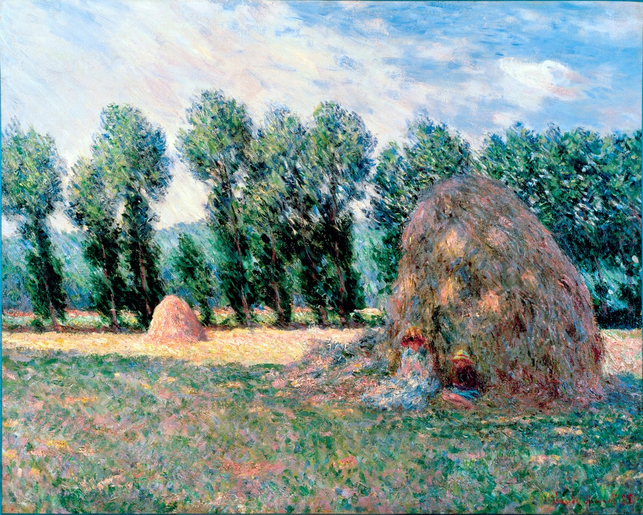 Obraz "The Haystacks"" Malba Clauda Moneta (1840-1926) 1885 Rozměr 65,2 x 81,5 cm Muzeum umění Ohara, Kurashiki od Claude Monet