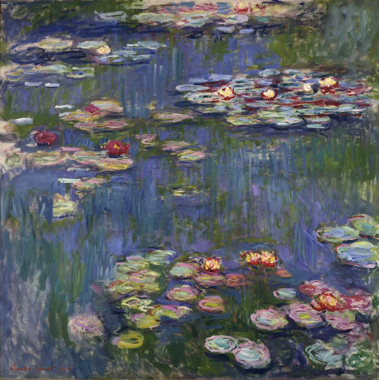 Lekníny v Giverny - obraz Clauda Moneta (1840-1926), olej na plátně od Claude Monet