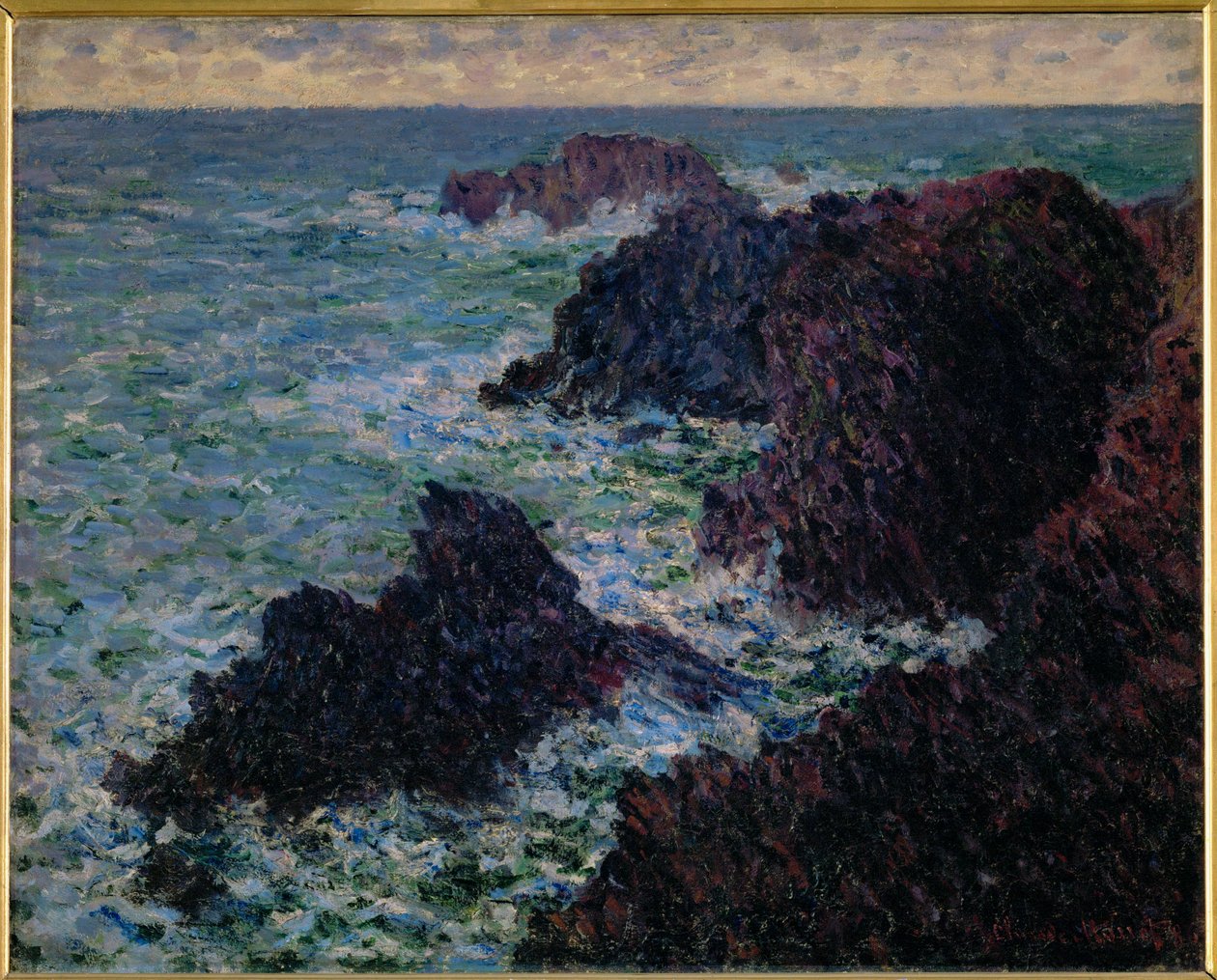 Skály Belle-Ile, divoké pobřeží (olej na plátně) od Claude Monet