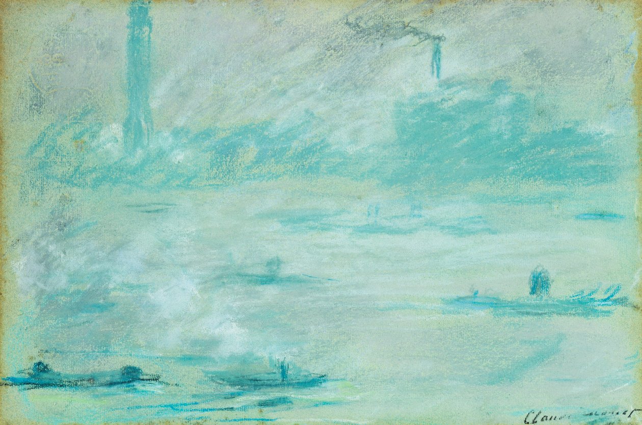 Londýn, Lodě na Temži; Londýn, Lodě na Temži, 1901 od Claude Monet