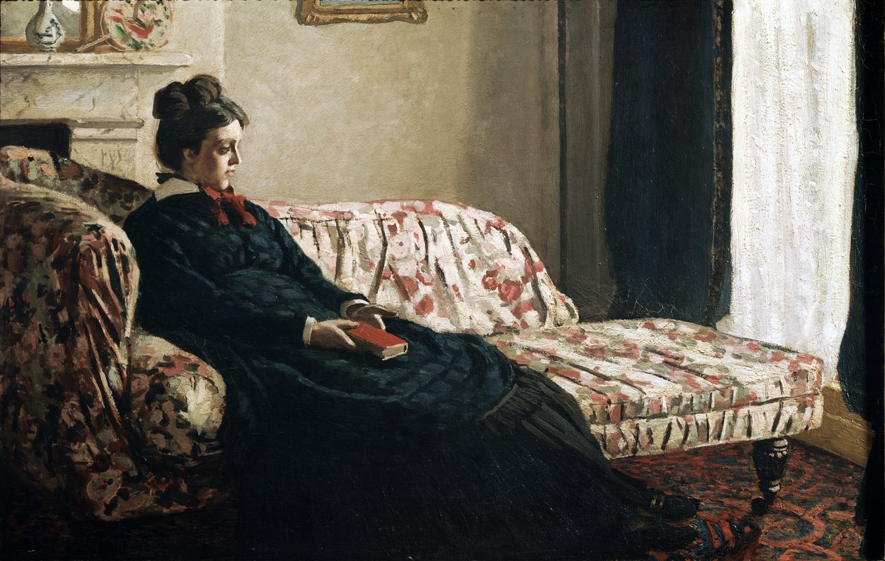 Meditace aneb Madame Monet v canape (olej na plátně od Claude Monet