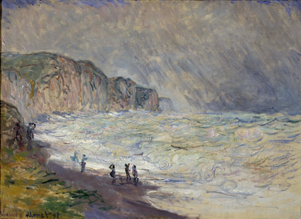 Rozbouřené moře v Pourville - Malba Clauda Moneta (1840-1926), olej na plátně od Claude Monet