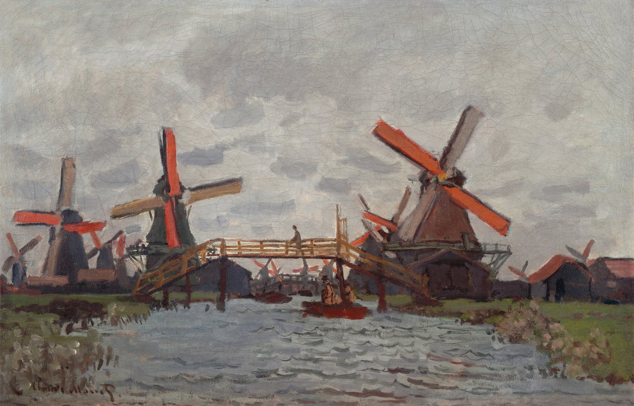 Mlýny ve Westzijderveld poblíž Zaandamu od Claude Monet