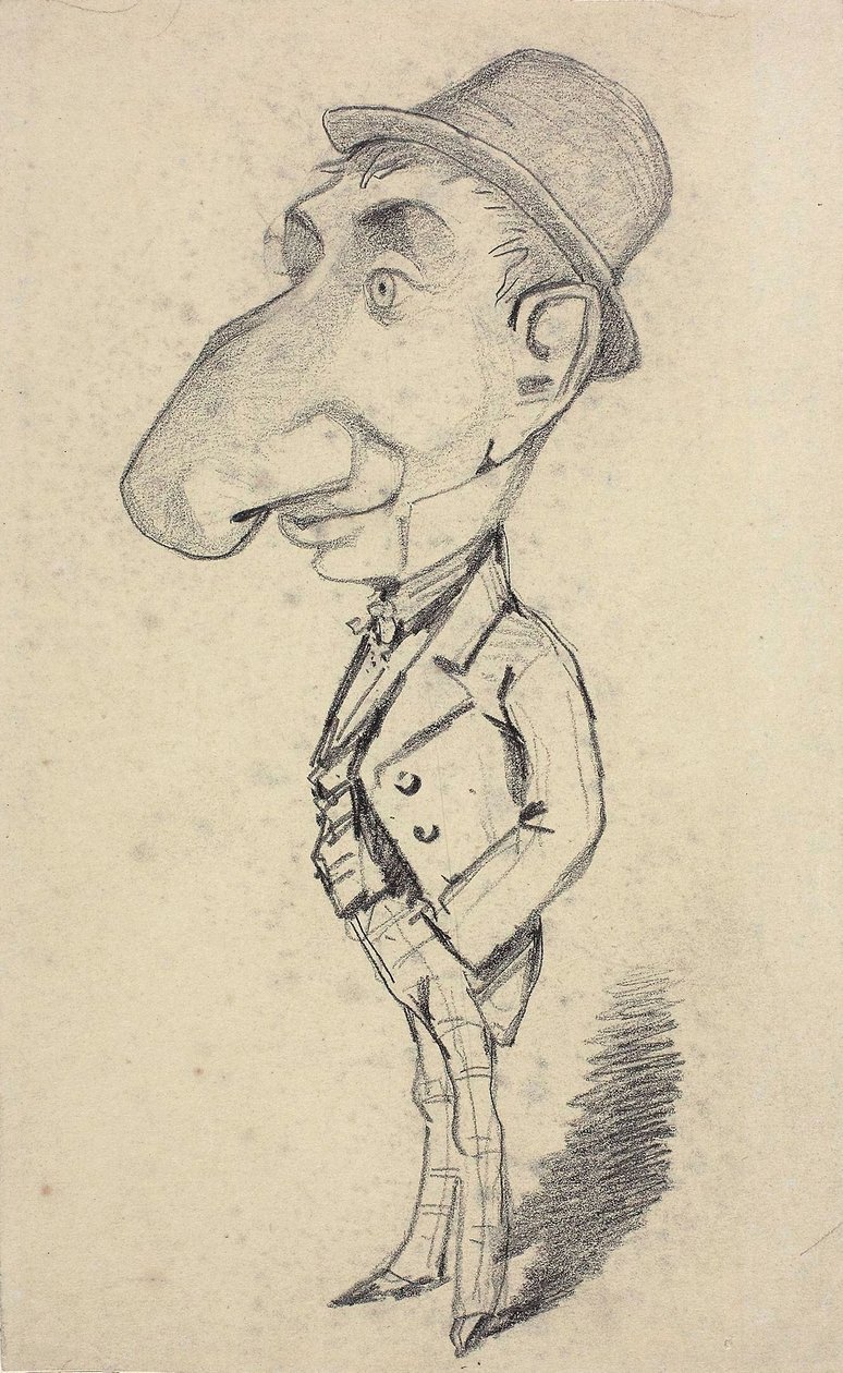 Monet - Karikatura muže s velkým nosem, 1855-56, 1933.895 od Claude Monet
