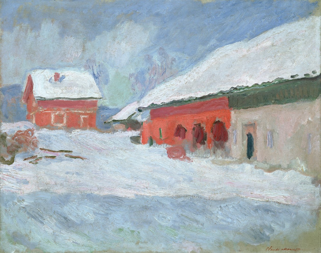 Norsko, Červené domy v Bjornegaard, 1895 od Claude Monet