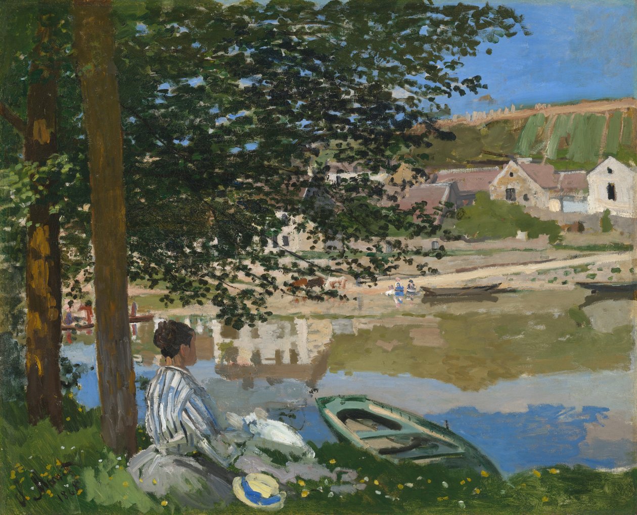 Na břehu Seiny, Bennecourt od Claude Monet