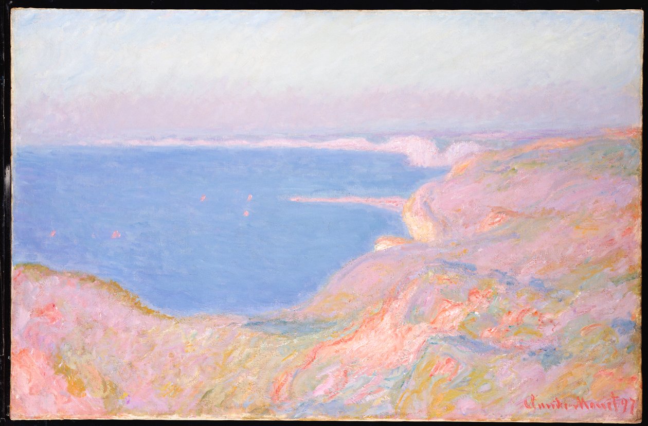 Na útesech poblíž Dieppe, Západ slunce, 1897 od Claude Monet