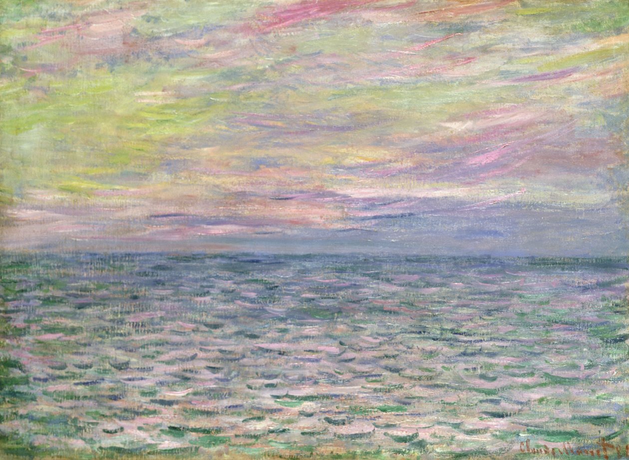 Na volném moři, západ slunce v Pourville; Západ slunce v Pourville, Otevřené moře, 1882 od Claude Monet