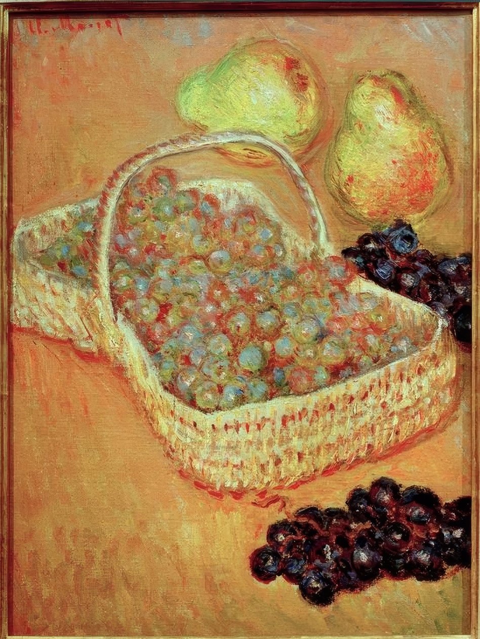 Panier de Raisins et Poires (koš s hrozny a hruškou od Claude Monet