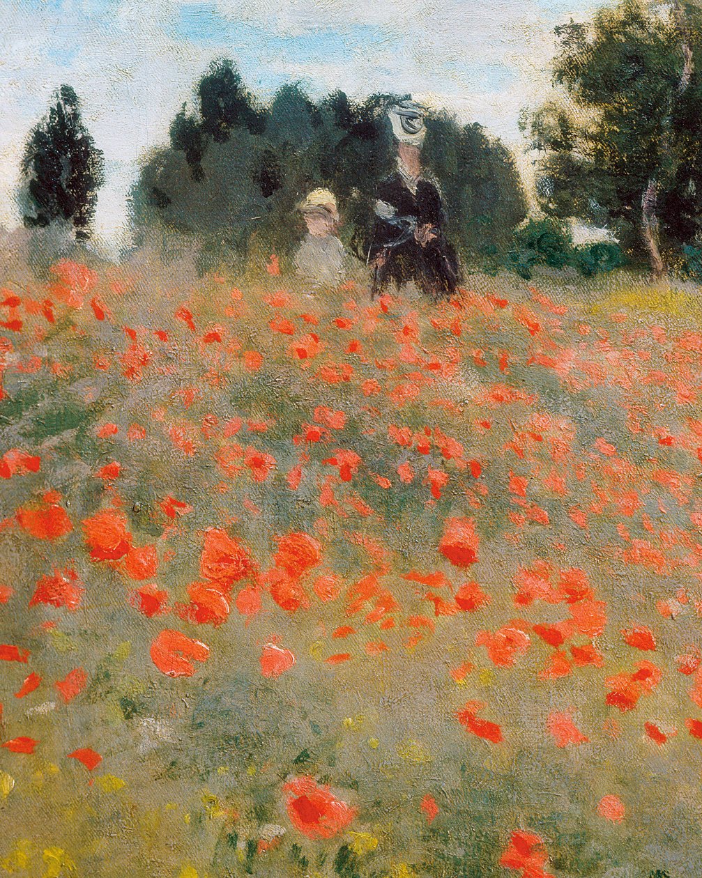 Máky, okolí Argenteuil (detail). Obraz Clauda Moneta (1840-1926) od Claude Monet