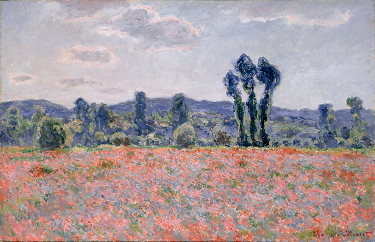 Poppy Field, kolem roku 1890 (olej na plátně) od Claude Monet