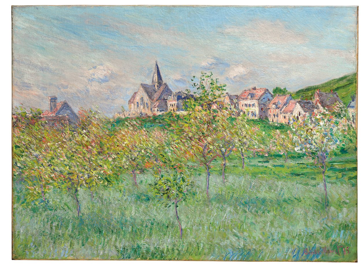 Jaro v Giverny, odpolední efekt, 1885 od Claude Monet