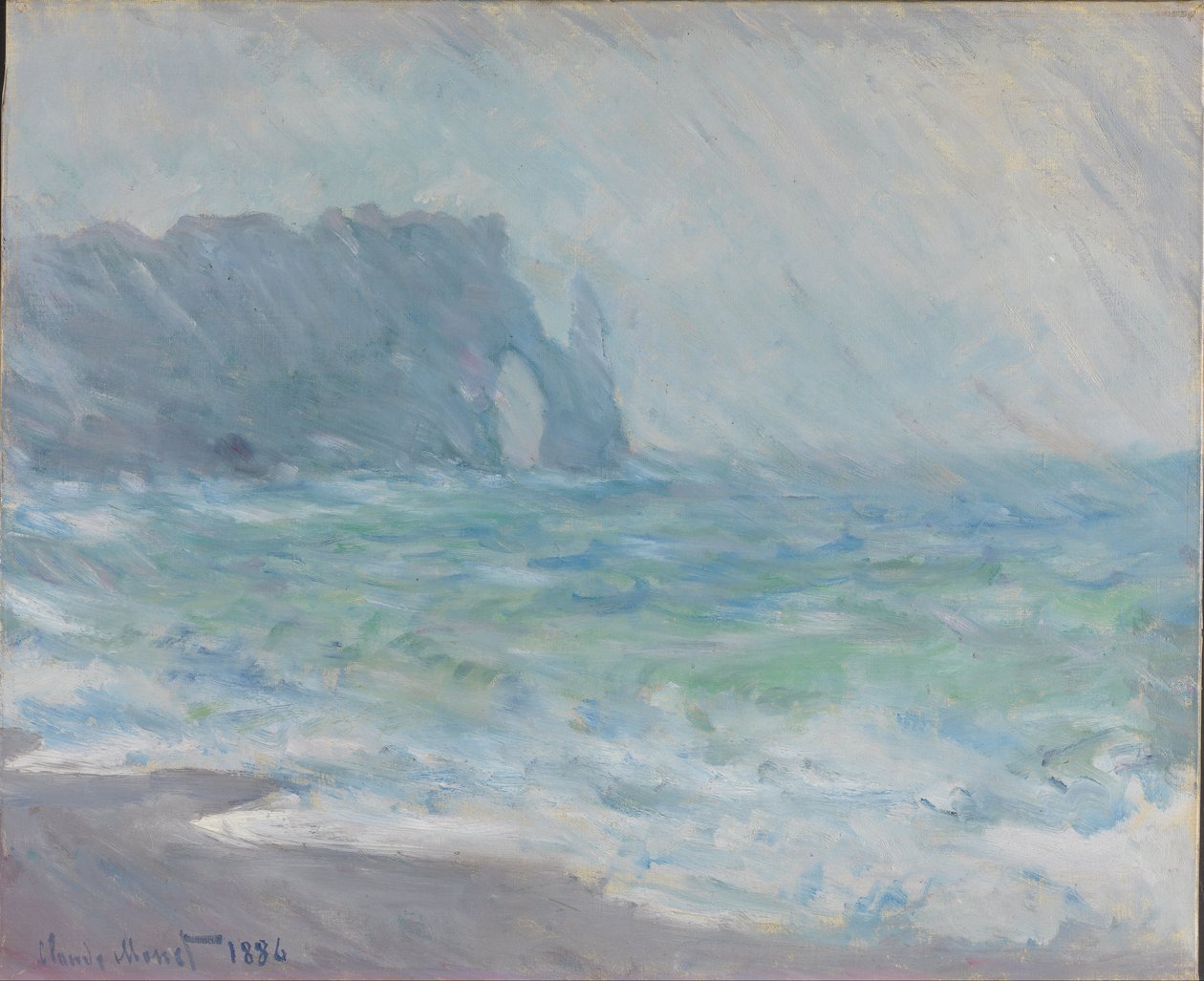 Déšť v Étretat od Claude Monet