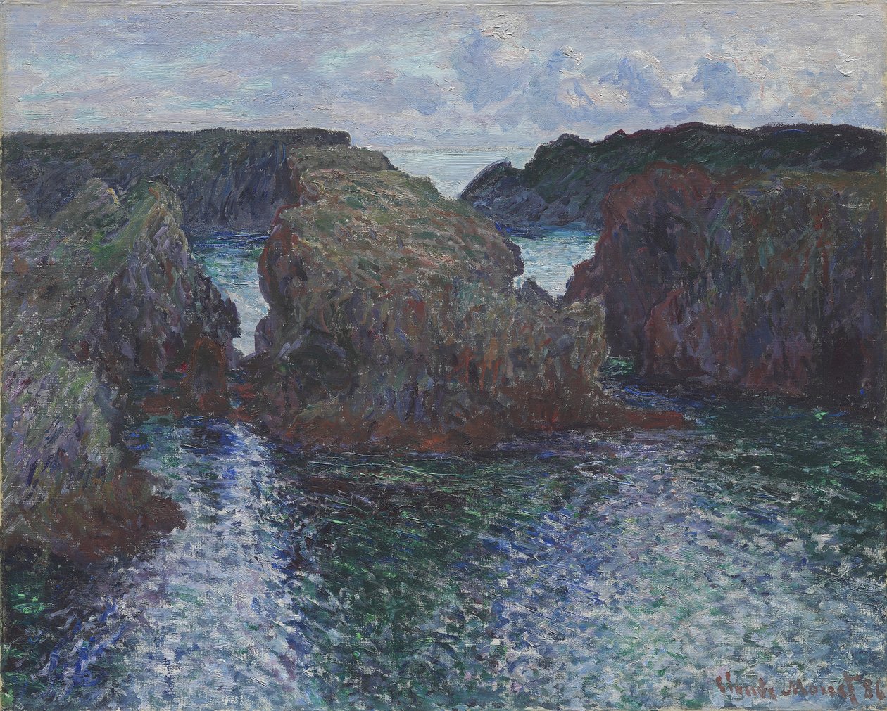 Skály v Port-Goulphar, Belle-Île, 1886 od Claude Monet