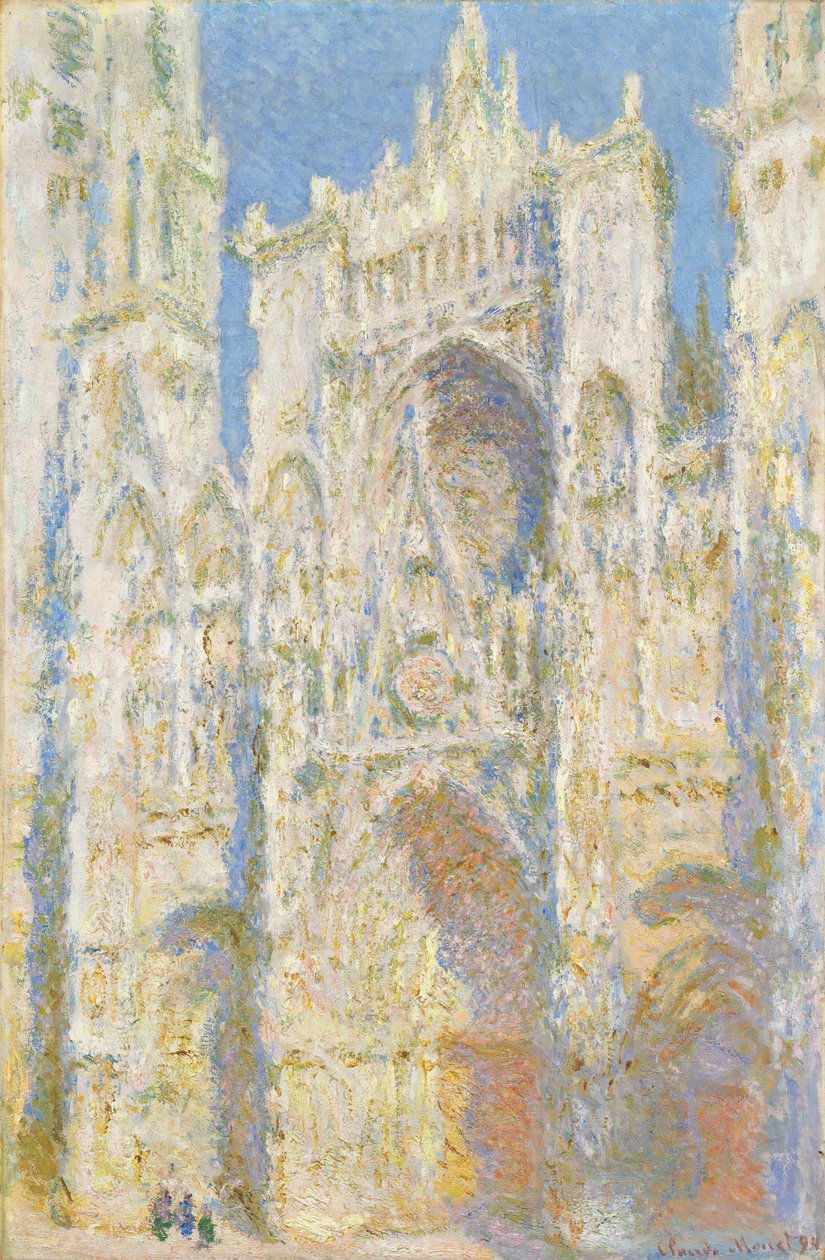 Rouenská katedrála, západní fasáda, sluneční světlo od Claude Monet