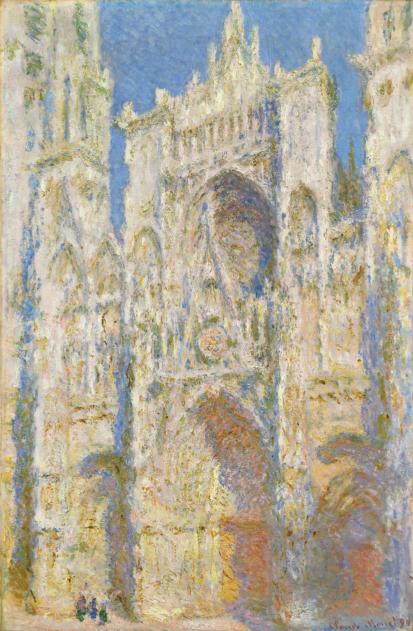Rouenská katedrála, západní fasáda, sluneční světlo od Claude Monet