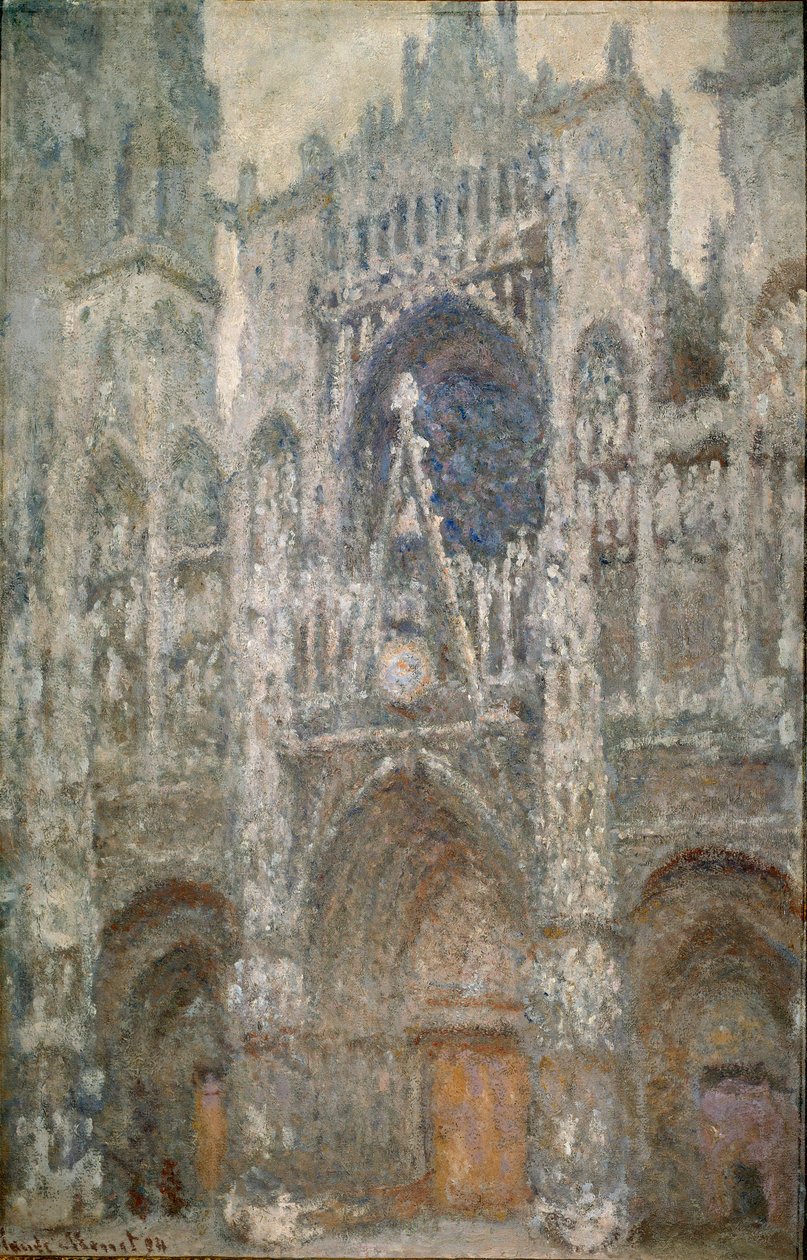Katedrála v Rouenu, portál, šedý čas, šedá harmonie od Claude Monet