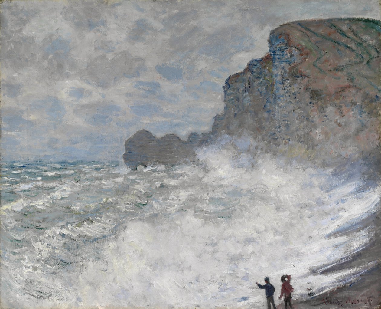 Nepříznivé počasí v Étretatu od Claude Monet