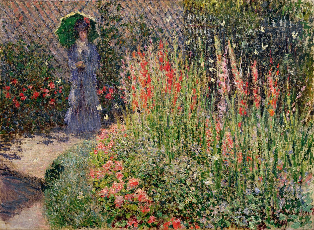 Zaoblený květinový záhon, 1876 od Claude Monet