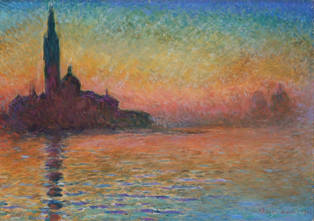 „San Giorgio Maggiore za soumraku“, 1908 od Claude Monet