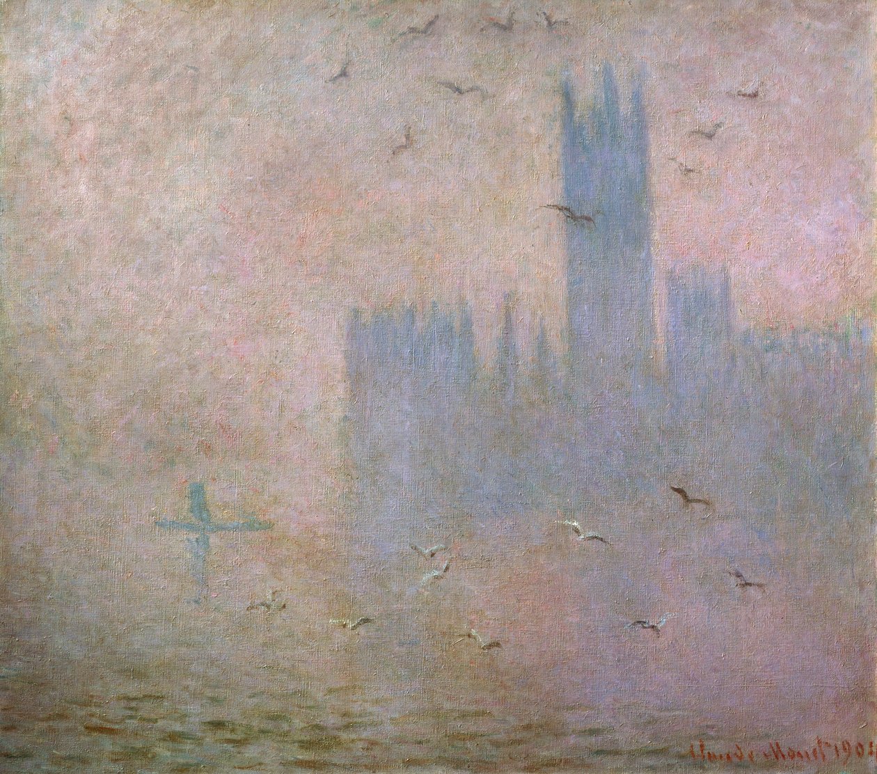 Rackové. Temže v Londýně. Sněmovny parlamentu, 1903-1904 od Claude Monet