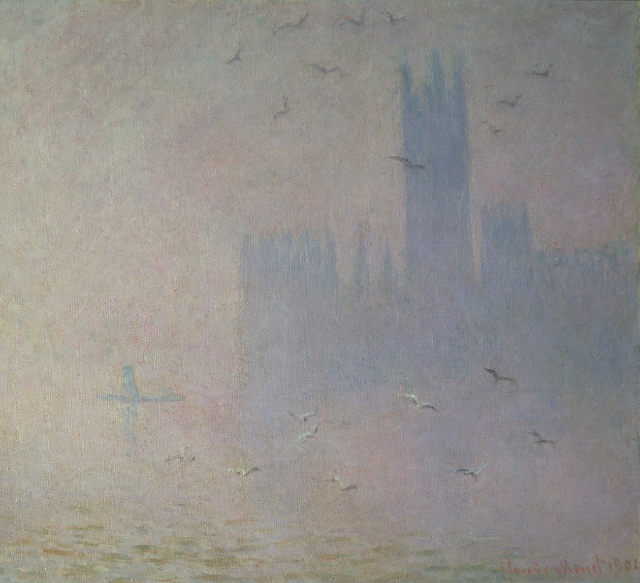 Rackové nad budovami parlamentu, 1904 od Claude Monet