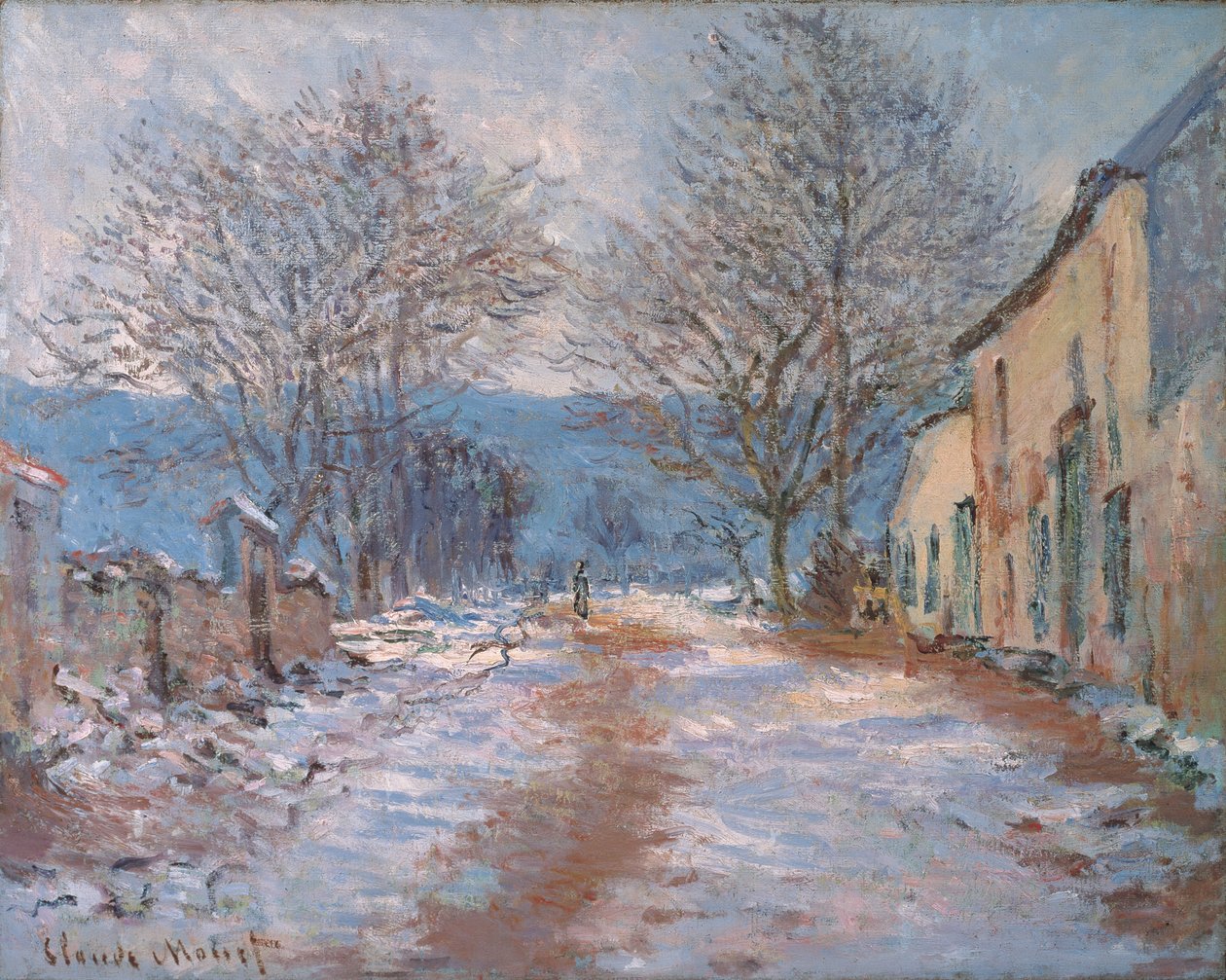 Sníh v Limetz; Effet de neige a Limetz, 1886 od Claude Monet