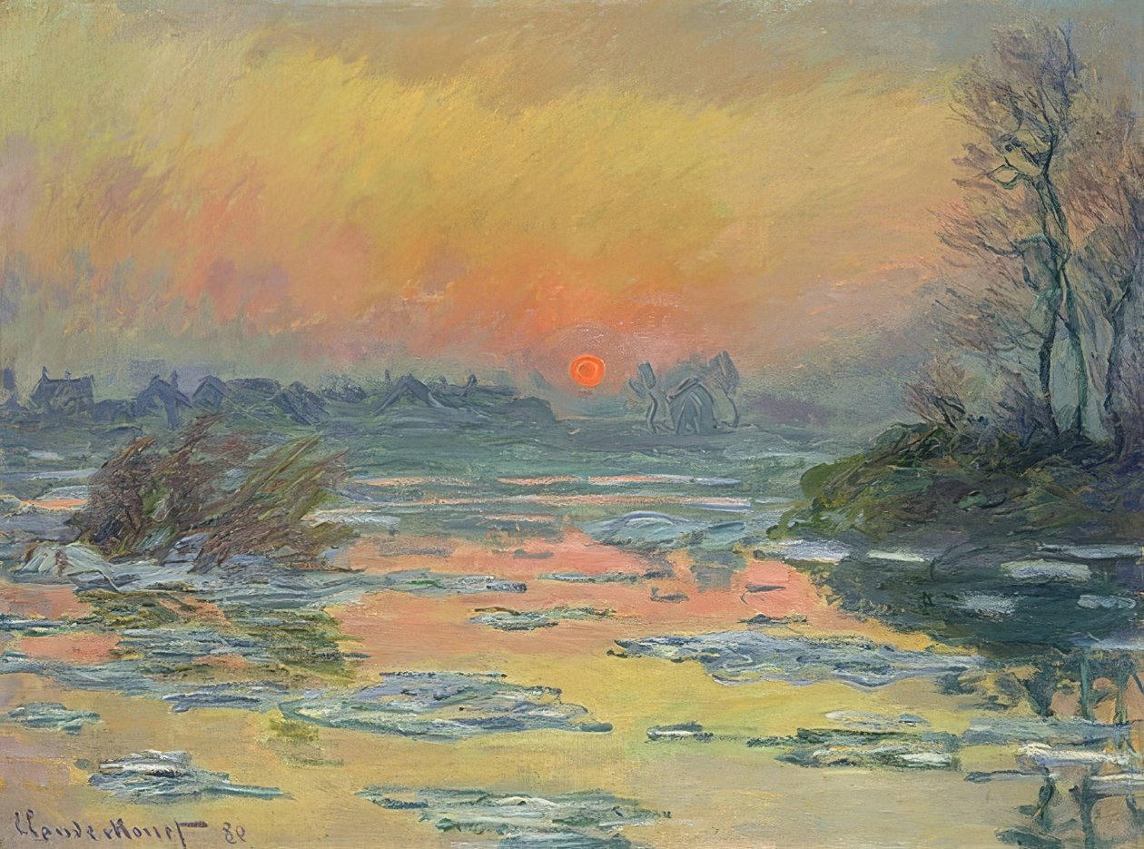 Západ slunce nad Seinou (Coucher de Soleil sur la Seine). 1880 od Claude Monet