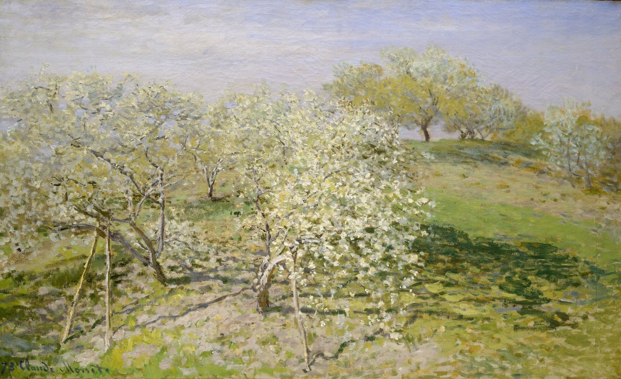 Jaro (Ovocné stromy v květu), 1873 od Claude Monet