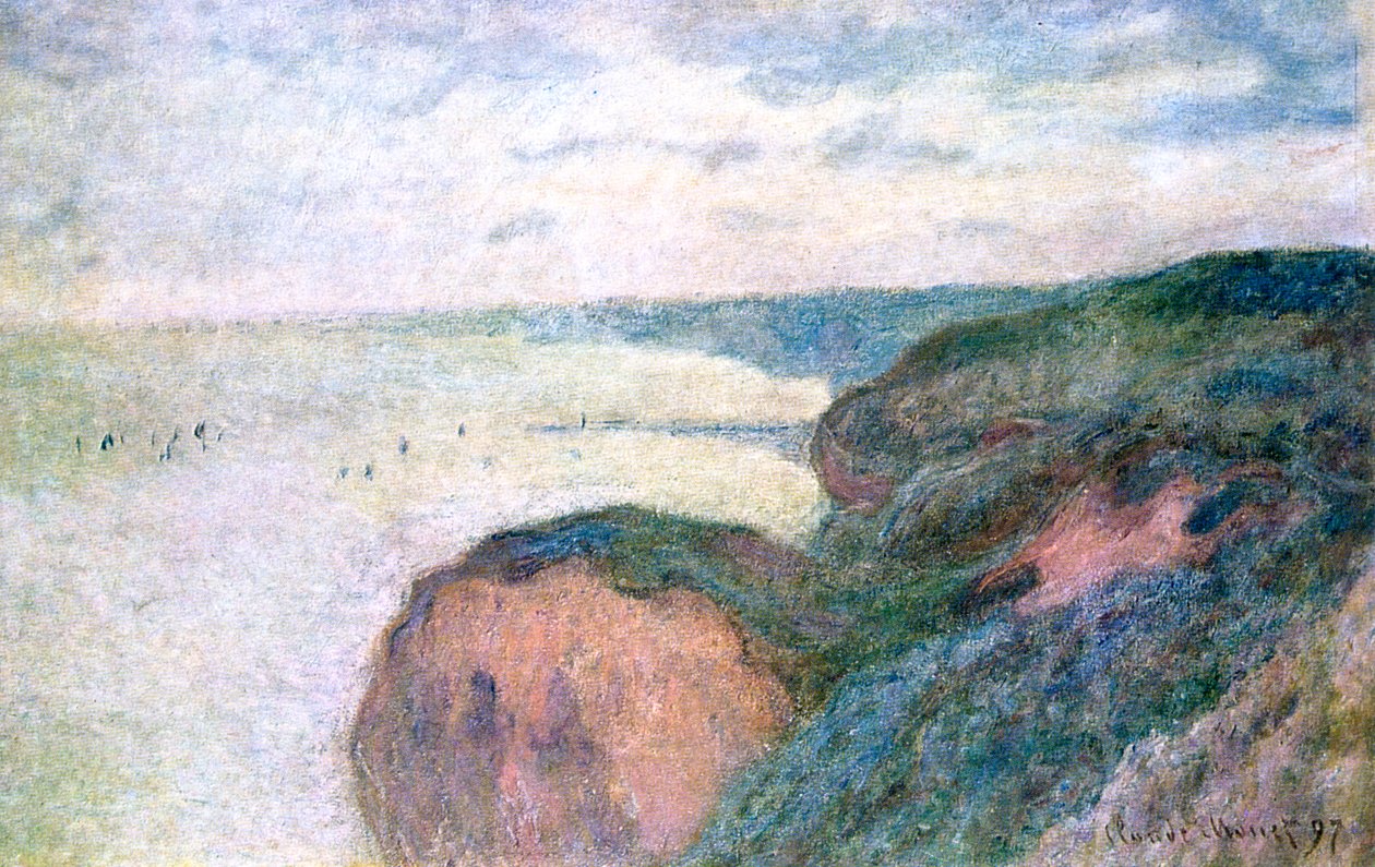 Strmé útesy poblíž Dieppe, 1897 od Claude Monet