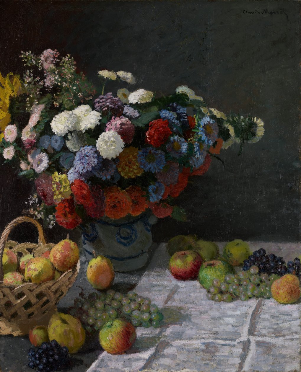 Zátiší s květinami a ovocem od Claude Monet