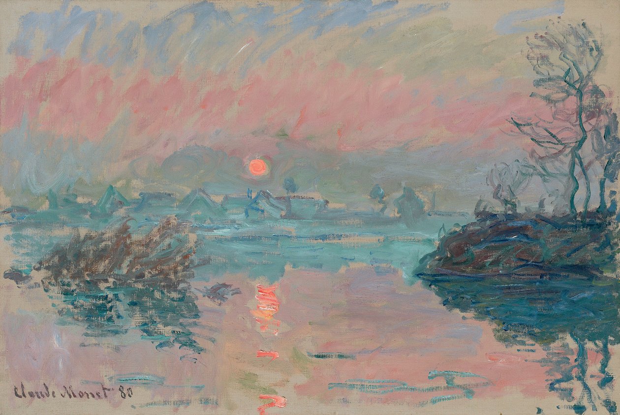 Západ slunce v Lavacourtu; Západ slunce v Lavacourtu, 1880 od Claude Monet
